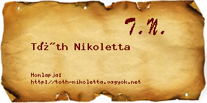 Tóth Nikoletta névjegykártya