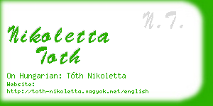 nikoletta toth business card